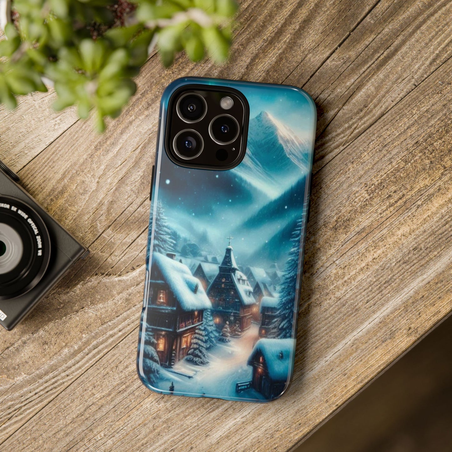 Phone Case, Snowy Village Winter Phone Case for iPhone, Samsung Galaxy, Google Pixel Christmas Holiday Gift, Winter Wonderland