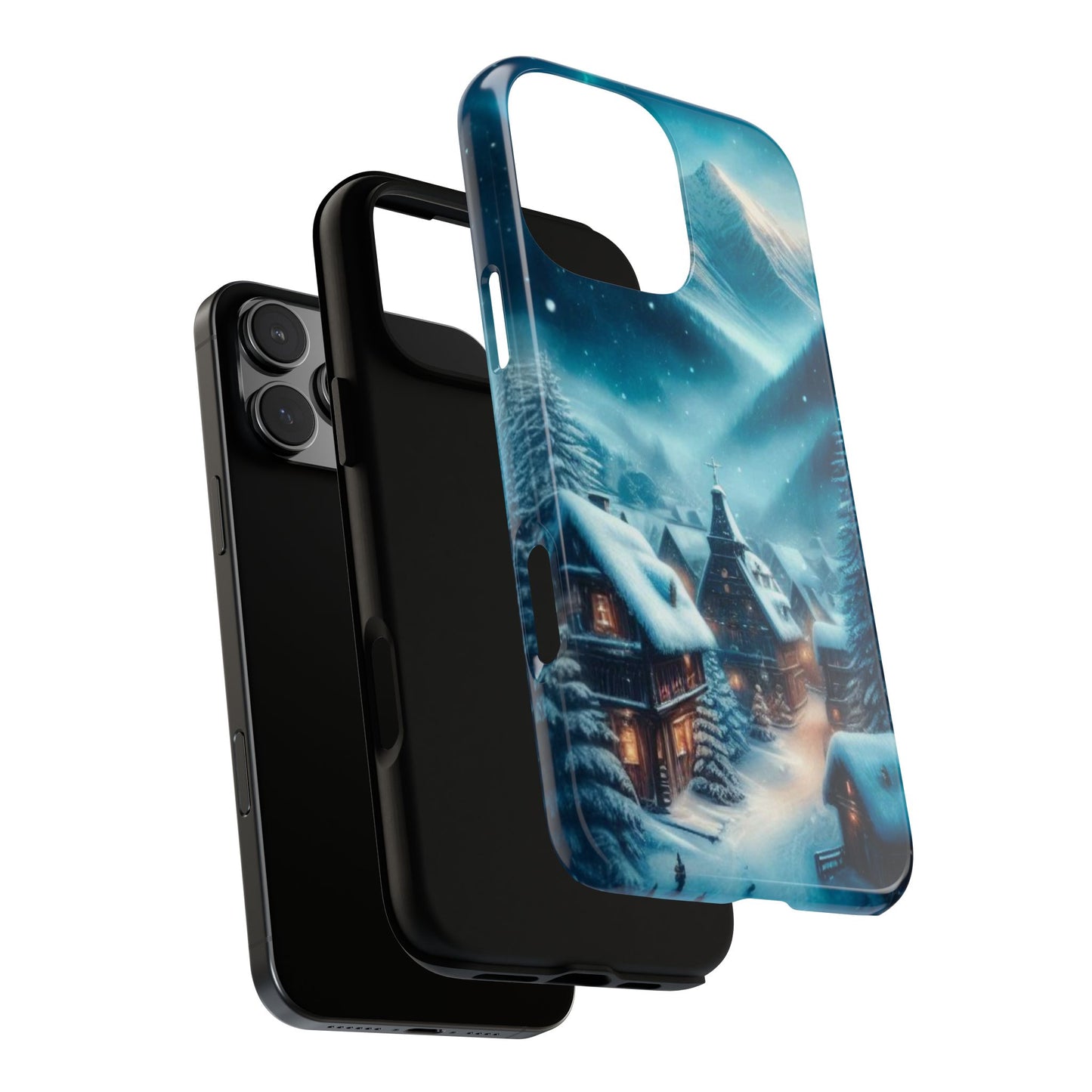 Phone Case, Snowy Village Winter Phone Case for iPhone, Samsung Galaxy, Google Pixel Christmas Holiday Gift, Winter Wonderland