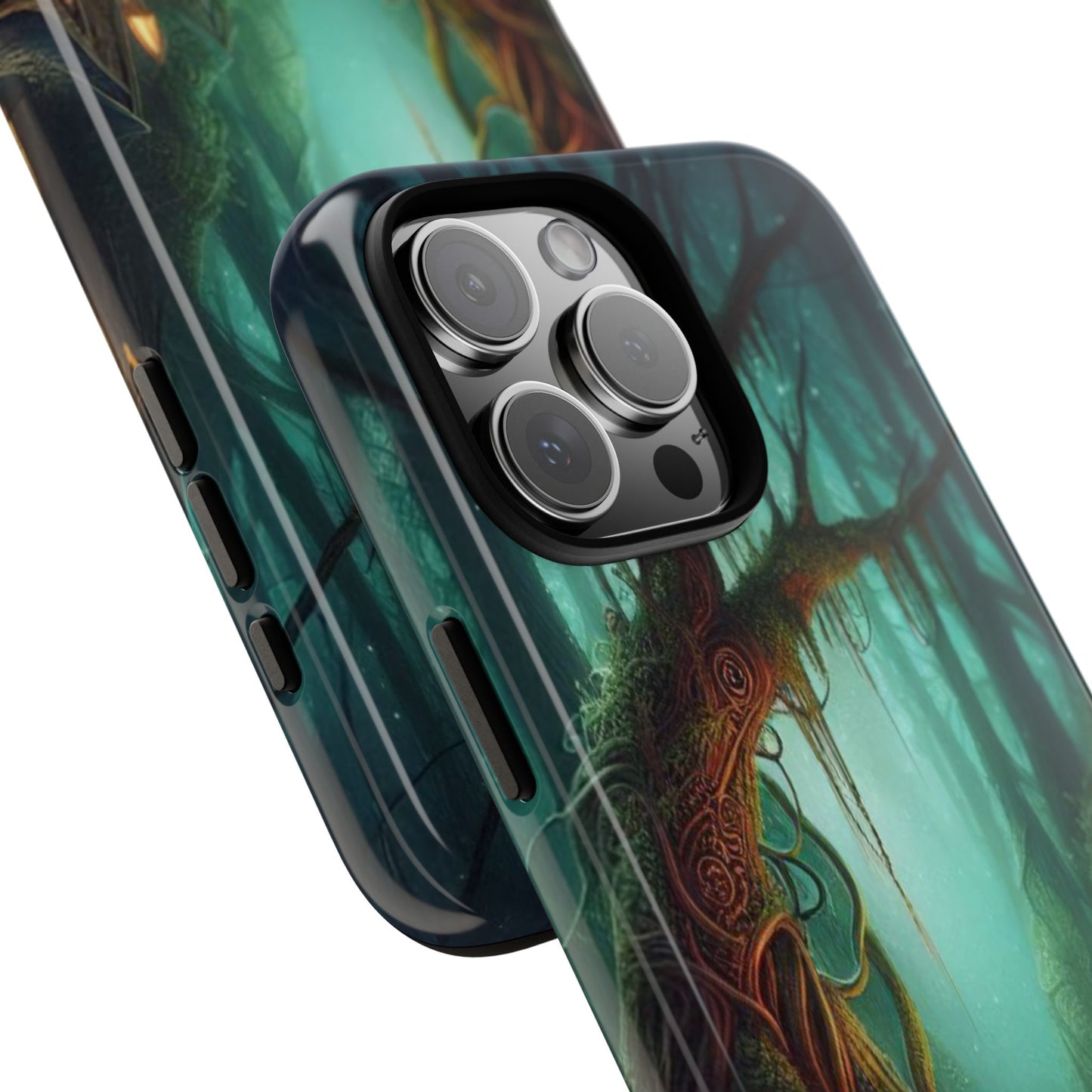 Phone Cases, Mystical Forest Design, Woodland Lanterns and Red Mushrooms, Tough Protective Cover, Gift for Nature Lovers, Unique Phone