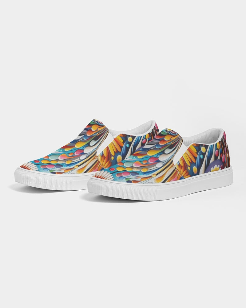 flowers fireworks Women's Slip-On Canvas Shoe