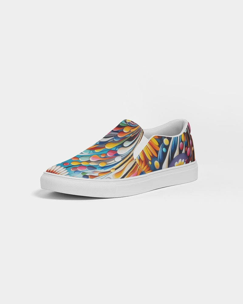 flowers fireworks Women's Slip-On Canvas Shoe