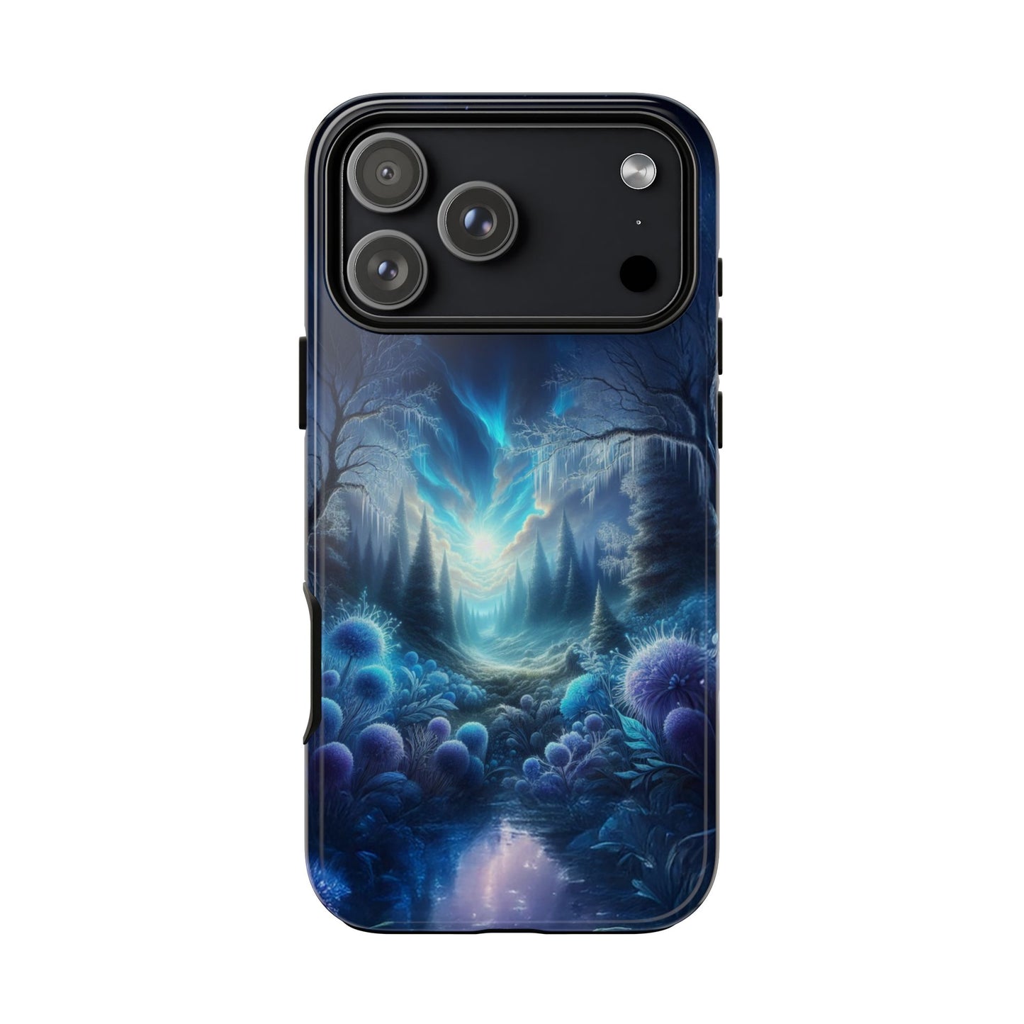 Nature Glow Tough Cases, Luminous Plants Forest Phone Covers, Ethereal Light Skyline, Stream Artwork, Sparkling Woods Phone Protectors