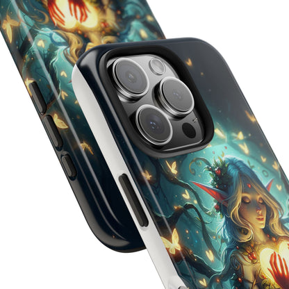 Enchanting Fairy Tough Phone Case with Glowing Heart, Fantasy Woodland Design, Magical Elegant Case for Fantasy Lovers, Mystical Fairy Phone