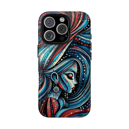 Phone Case, Celestial Woman Phone Cover, Red and Blue Cosmic Design, Tough Phone Shell, Protective Case, Unique Gift Idea, Space Lover Gift