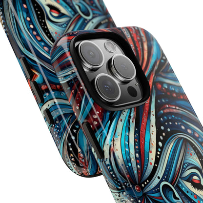 Phone Case, Celestial Woman Phone Cover, Red and Blue Cosmic Design, Tough Phone Shell, Protective Case, Unique Gift Idea, Space Lover Gift