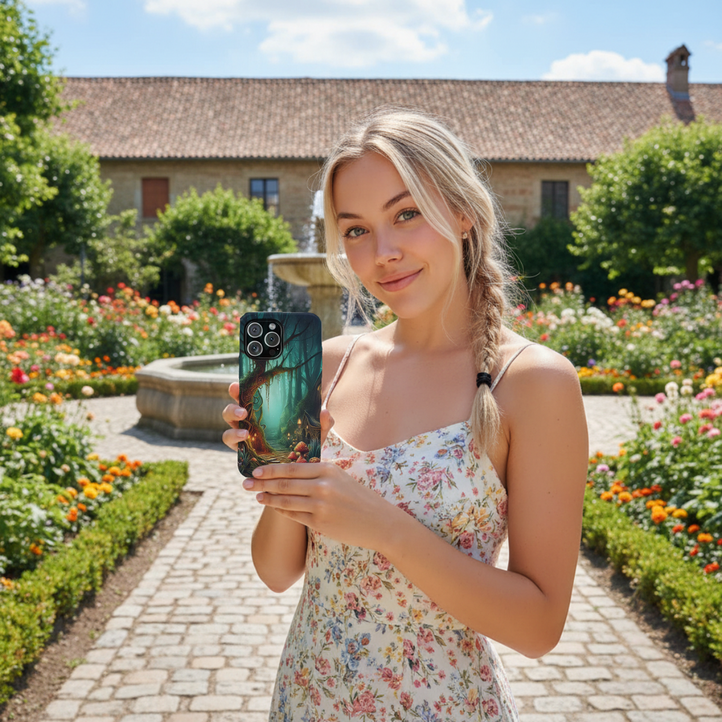 Phone Cases, Mystical Forest Design, Woodland Lanterns and Red Mushrooms, Tough Protective Cover, Gift for Nature Lovers, Unique Phone