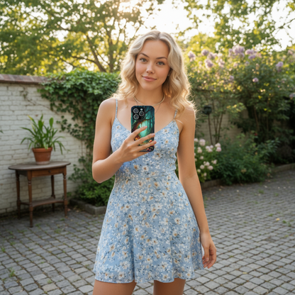 Phone Cases, Mystical Forest Design, Woodland Lanterns and Red Mushrooms, Tough Protective Cover, Gift for Nature Lovers, Unique Phone