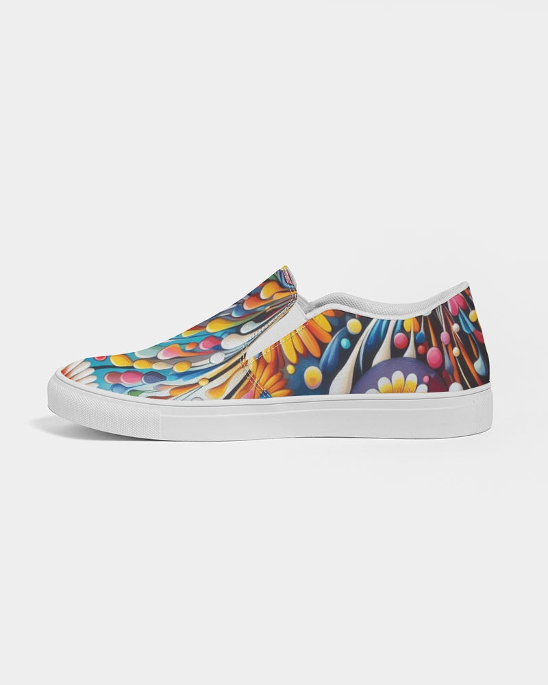 flowers fireworks  Women's Slip-On Canvas Shoe