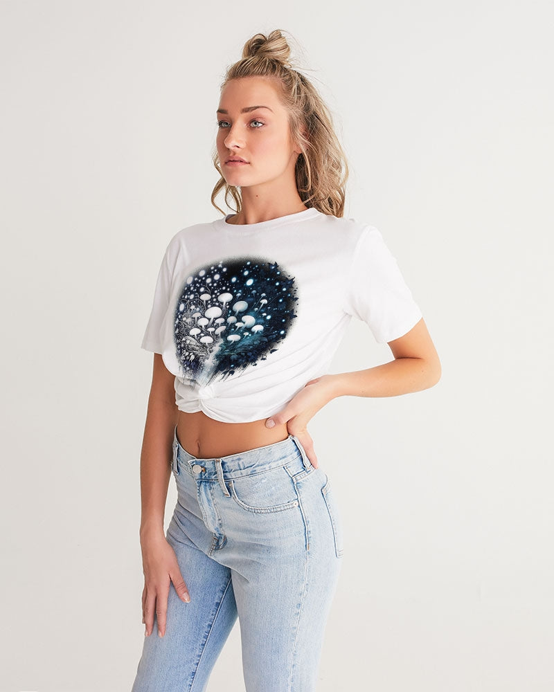 Moonlit Magic Women's Twist-Front Cropped Tee