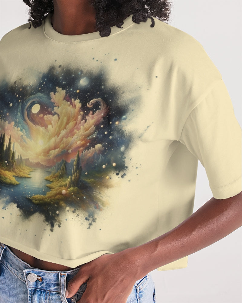 Celestial Dawn Women's Lounge Cropped Tee