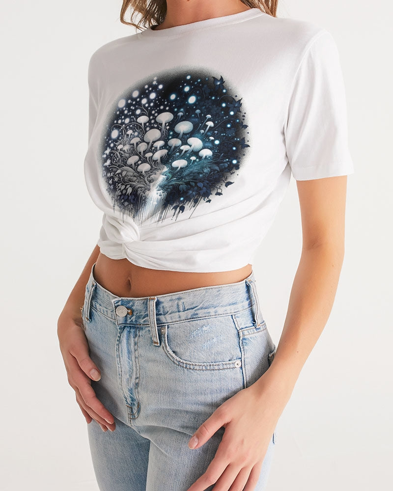 Moonlit Magic Women's Twist-Front Cropped Tee