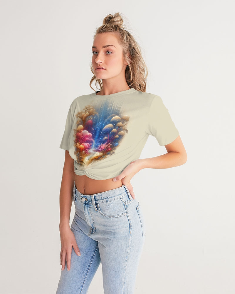 Supernova Botanica Women's Twist-Front Cropped Tee