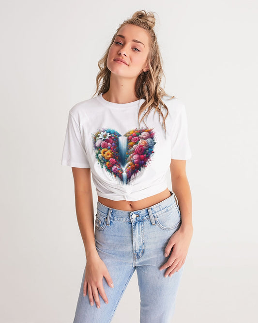 Nature's Heartbeat Women's Twist-Front Cropped Tee