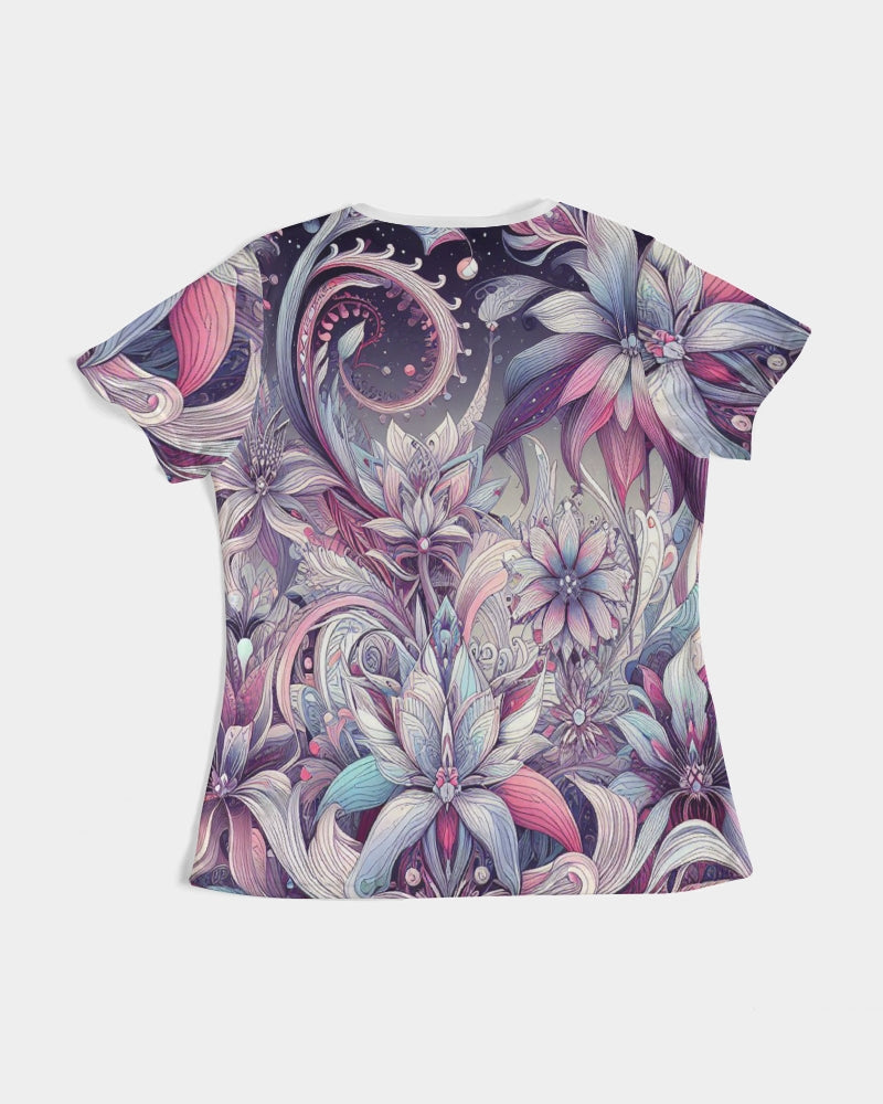 Floral Fantasia in Cosmic Symphony Women's Tee