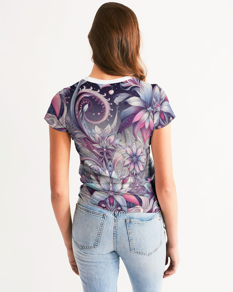 Floral Fantasia in Cosmic Symphony Women's Tee