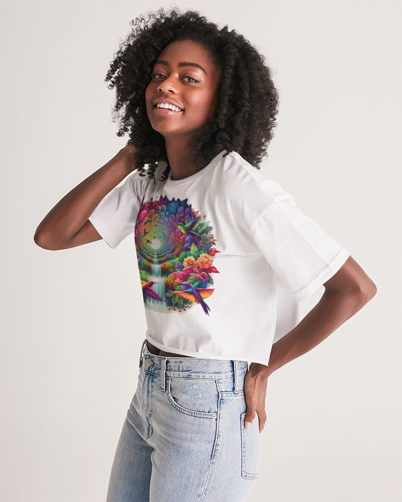 The Waterfall Garden Women's Lounge Cropped Tee