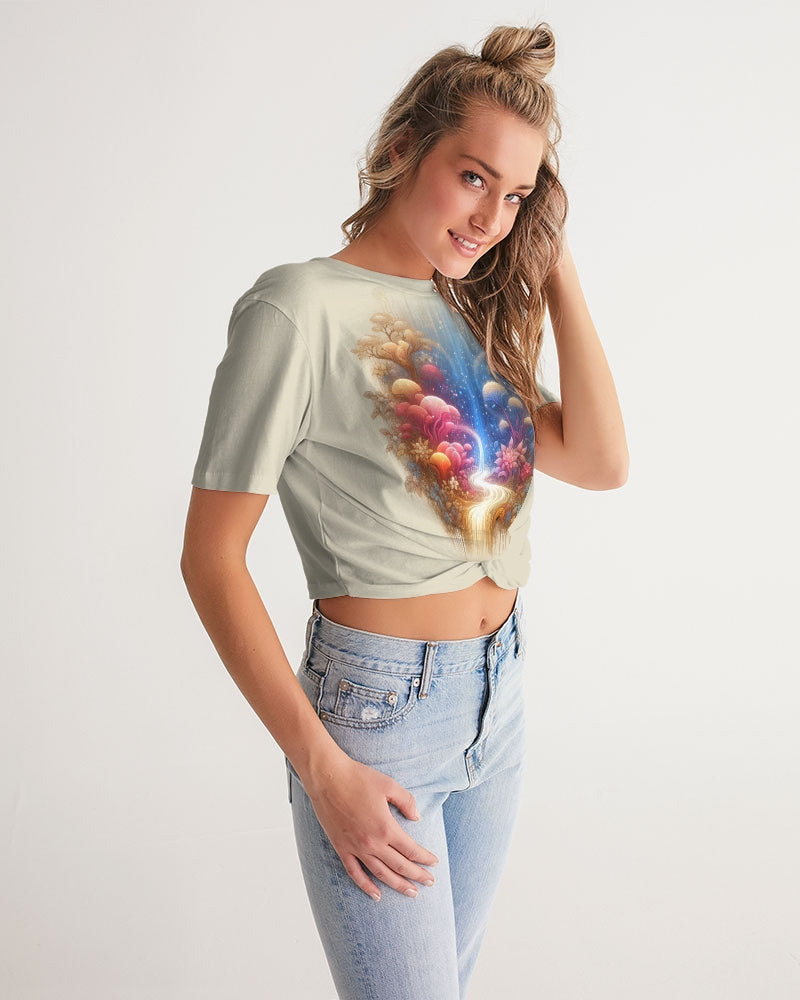 Supernova Botanica Women's Twist-Front Cropped Tee