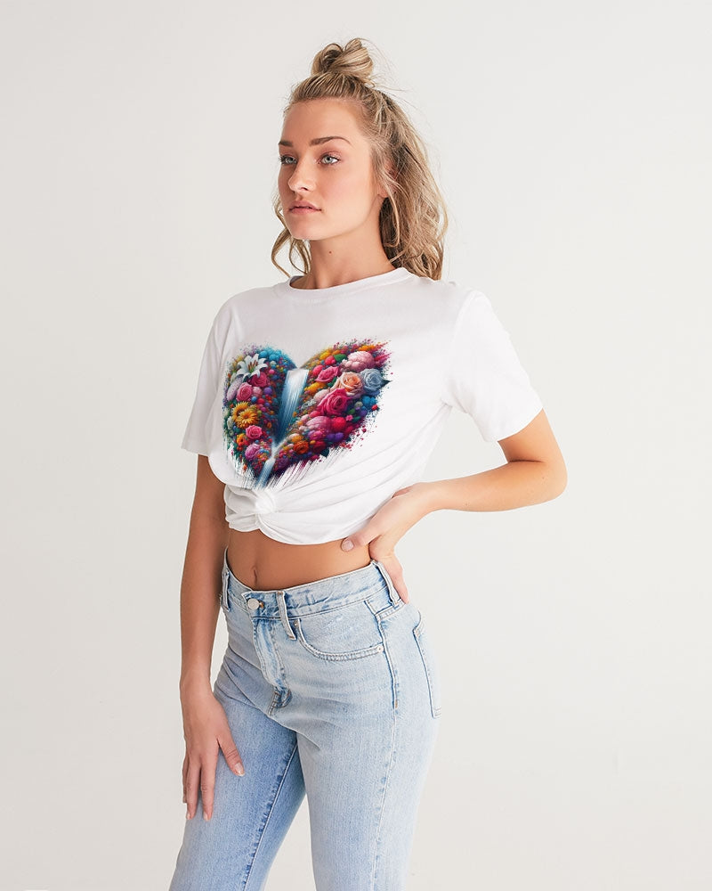 Nature's Heartbeat Women's Twist-Front Cropped Tee