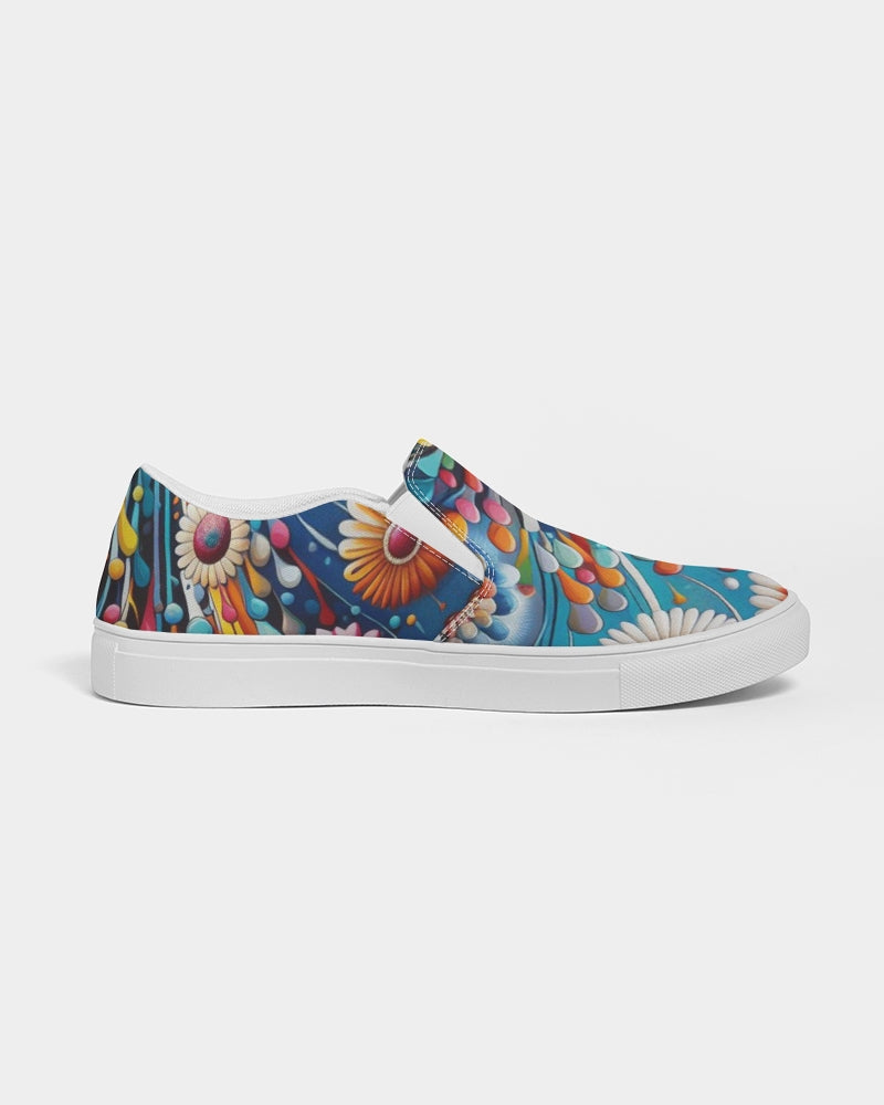 flowers fireworks  Women's Slip-On Canvas Shoe