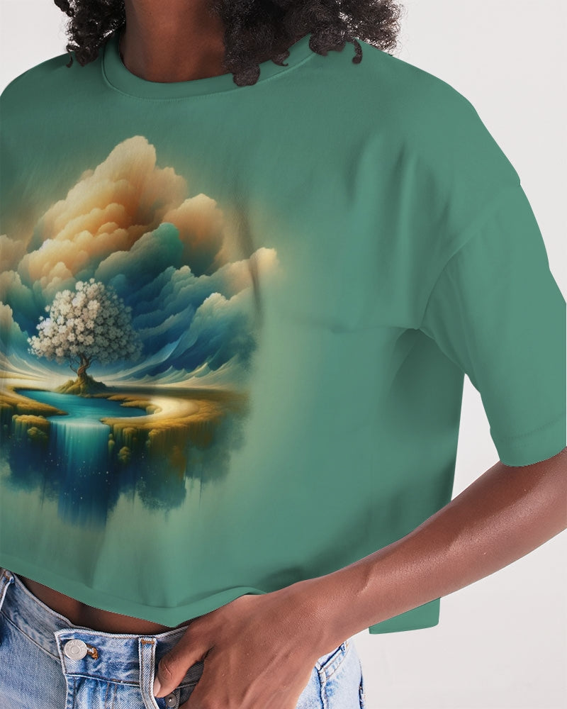 The Ethereal Tree Women's Lounge Cropped Tee