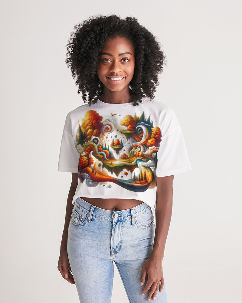 The Floating Forest of Fall Women's Lounge Cropped Tee