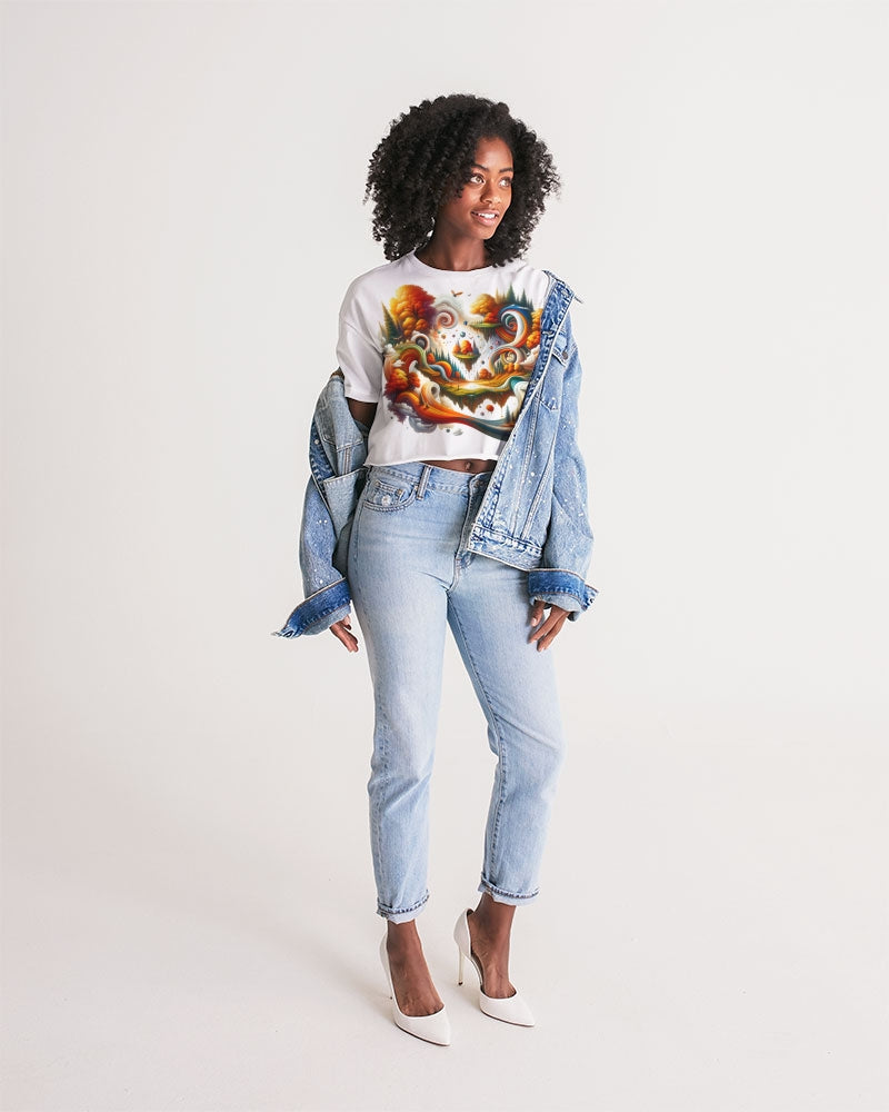 The Floating Forest of Fall Women's Lounge Cropped Tee