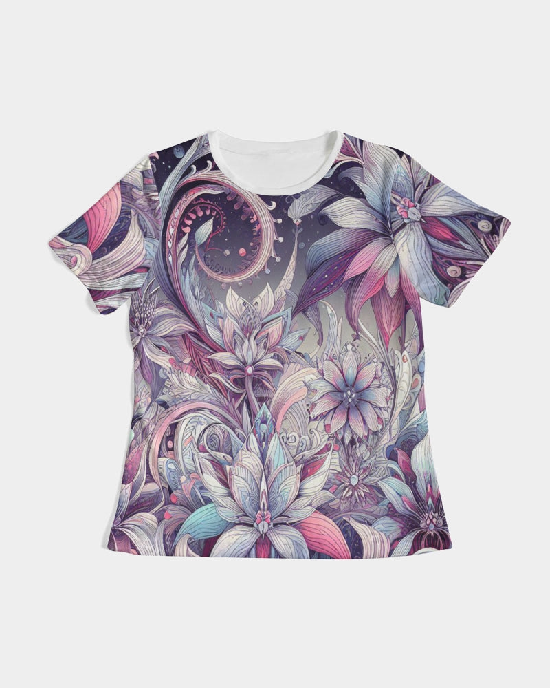 Floral Fantasia in Cosmic Symphony Women's Tee