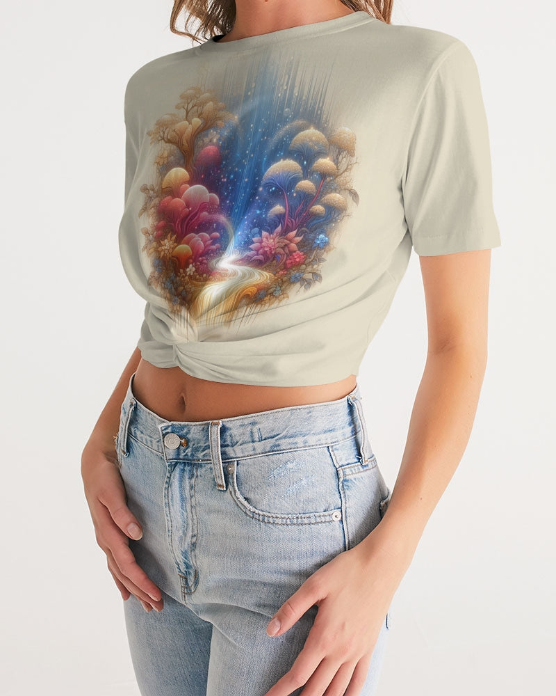 Supernova Botanica Women's Twist-Front Cropped Tee