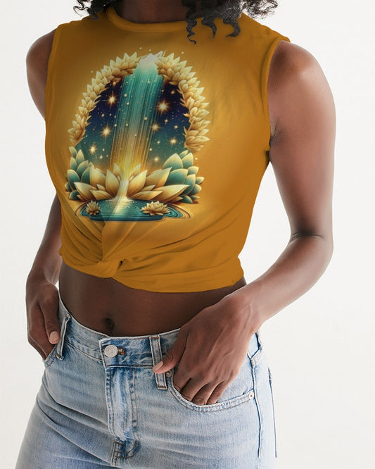 The Cosmic Lotus Women's Twist-Front Tank