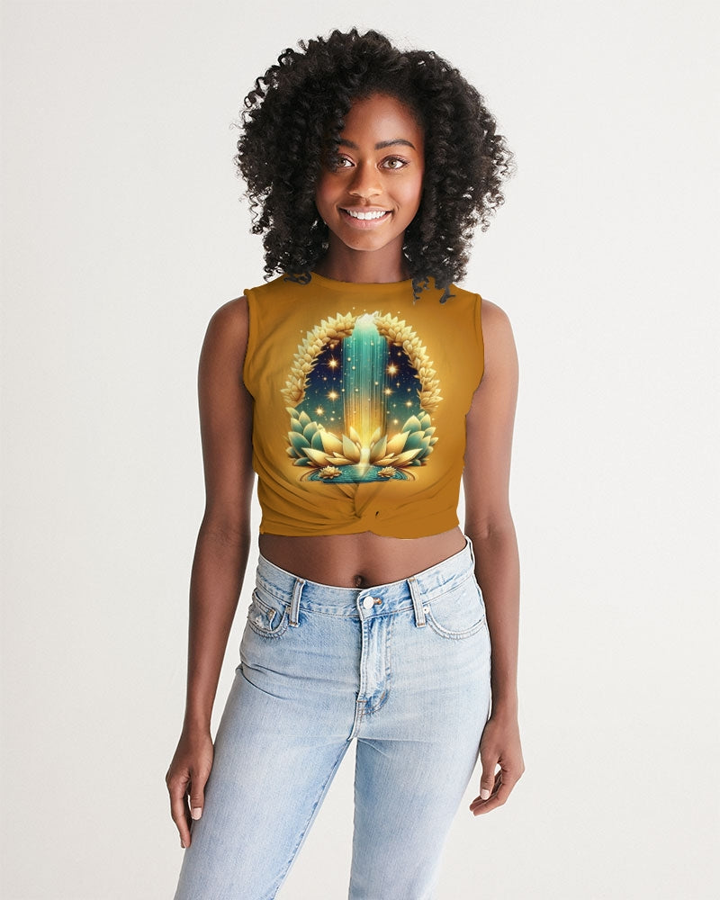 The Cosmic Lotus Women's Twist-Front Tank