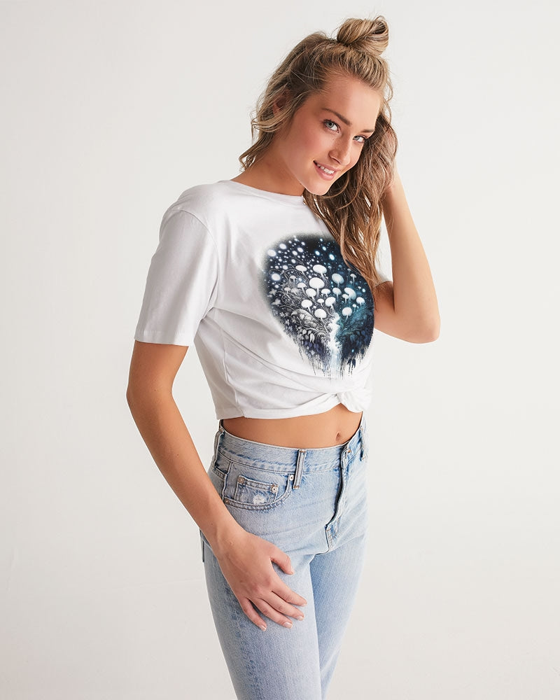 Moonlit Magic Women's Twist-Front Cropped Tee