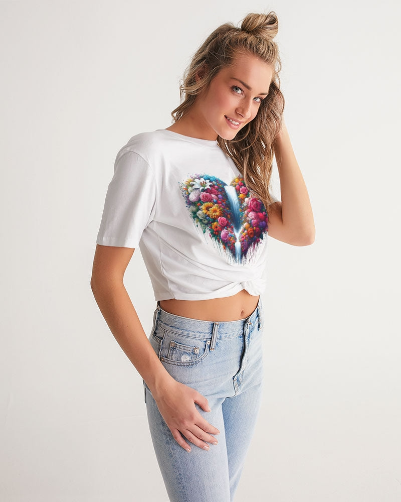 Nature's Heartbeat Women's Twist-Front Cropped Tee