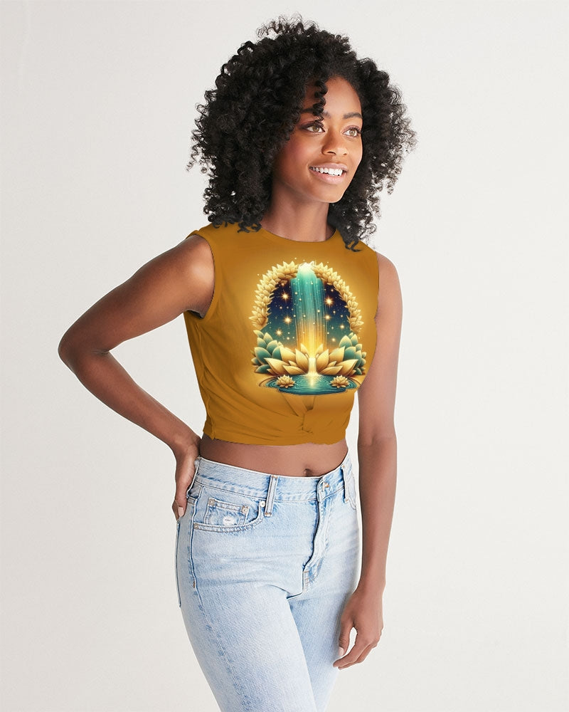 The Cosmic Lotus Women's Twist-Front Tank