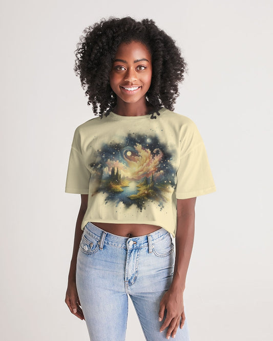 Celestial Dawn Women's Lounge Cropped Tee