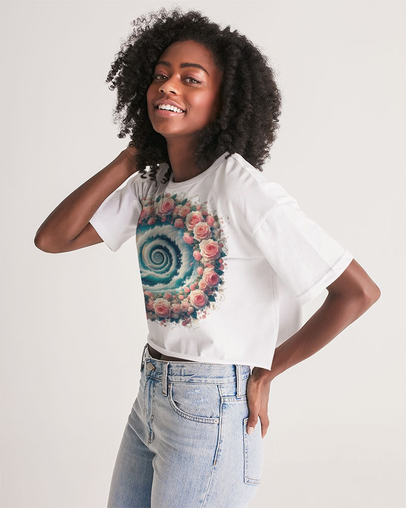 An Ode to Roses Women's Lounge Cropped Tee