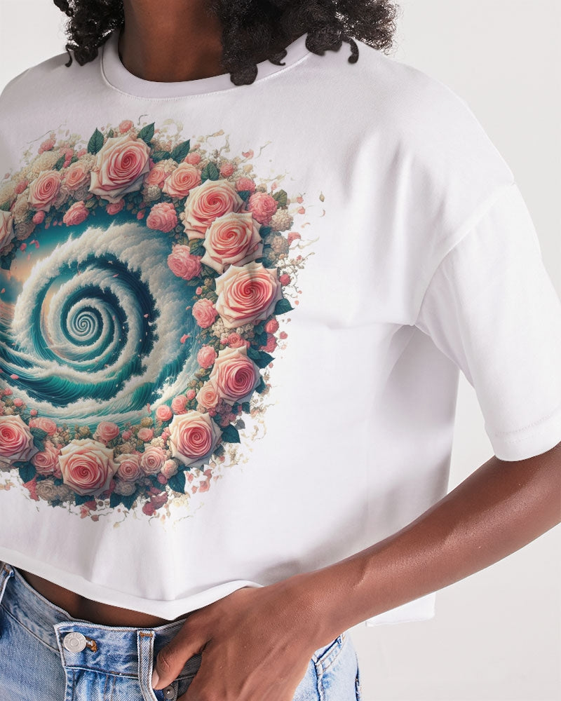 An Ode to Roses Women's Lounge Cropped Tee