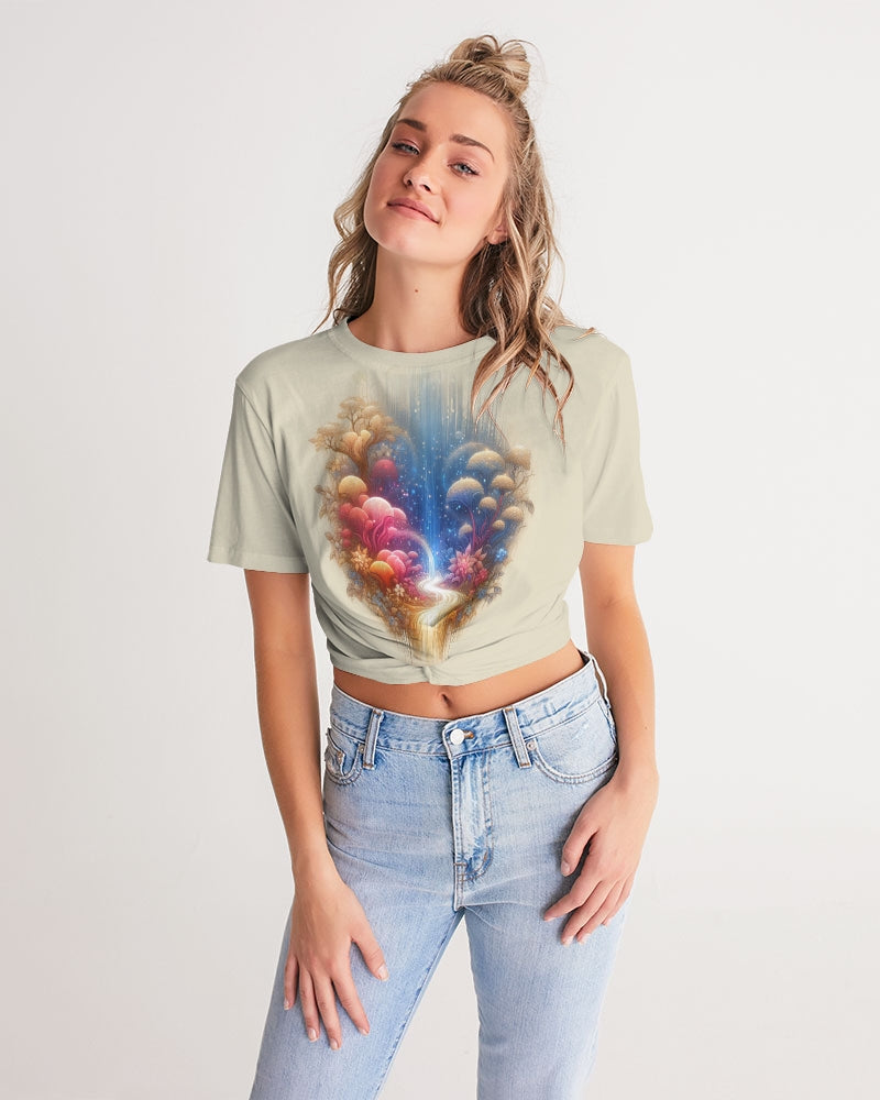 Supernova Botanica Women's Twist-Front Cropped Tee