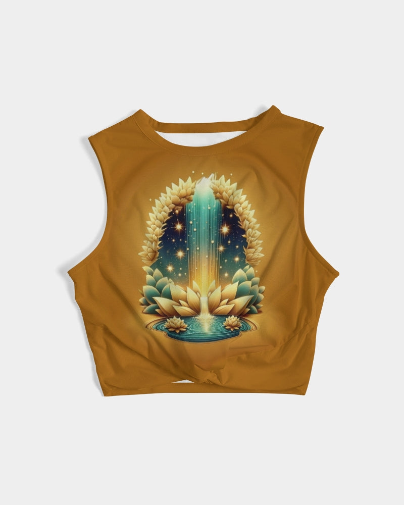 The Cosmic Lotus Women's Twist-Front Tank